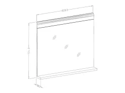 Best Meublorama Espejo de diseño OHIO – 83x72 cm – Roble claro con estante integrado Marru00f3n