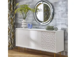 MSO Espejo de diseño redondo 80cm Luni Plateado Hot