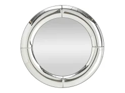 MSO Espejo de diseño redondo 80cm Luni Plateado Hot