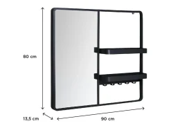 Espejo De Pared|Espejo-Espejo de entrada metálico WILKO Negro