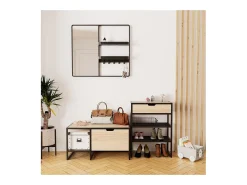 Espejo De Pared|Espejo-Espejo de entrada metálico WILKO Negro