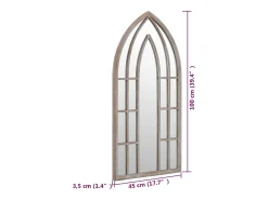 Espejo De Pared|Espejo-Espejo de Jardín Arena 100x45cm Hierro para uso exterior Crema