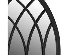 Espejo de jardín hierro para exterior 100x45 cm ES529444 Negro