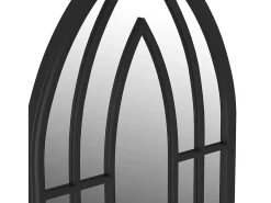 Espejo de jardín hierro para exterior 100x45 cm ES255172 Negro New