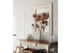DECOWOOD Espejo De Pared|Espejo-Espejo de madera color beige de 70x150cm - SAND - Blanco