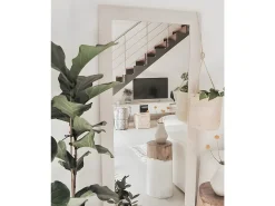 DECOWOOD Espejo De Pared|Espejo-Espejo de madera color beige de 70x150cm - SAND - Blanco