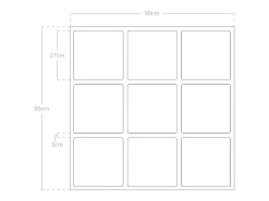 Best DECOWOOD Espejo de madera color de 90x90cm - LISBOA - Blanco