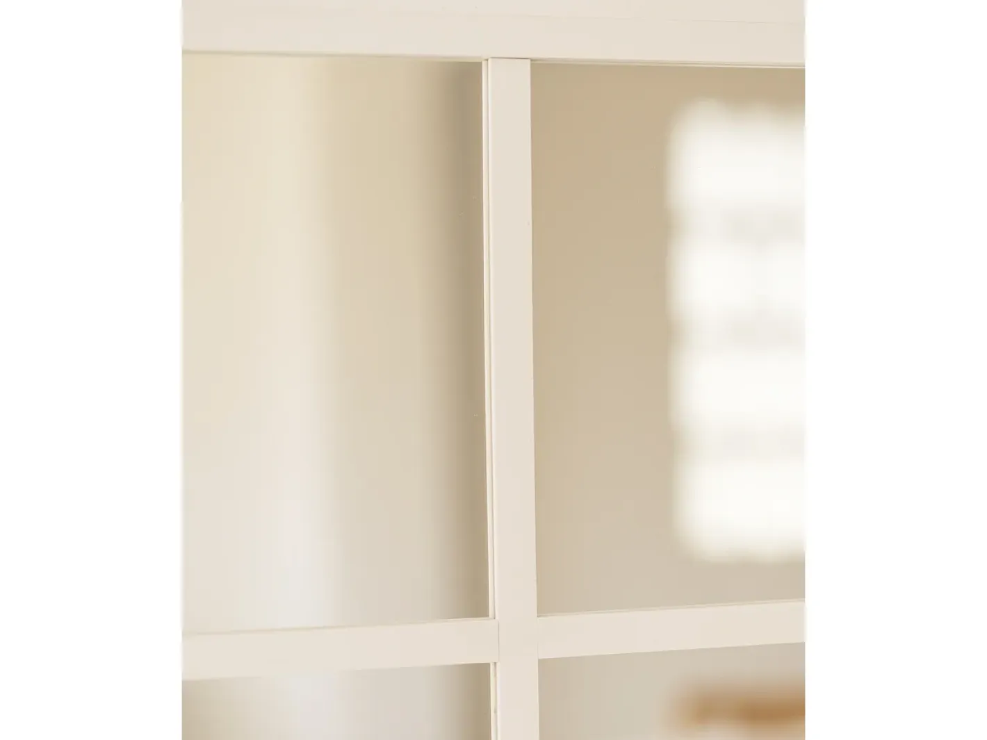 Best DECOWOOD Espejo de madera color de 90x90cm - LISBOA - Blanco