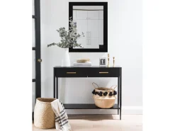 New DECOWOOD Espejo de madera color de 54x154cm - NÜI - Negro