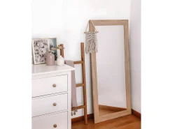 DECOWOOD Espejo de madera color roble oscuro de 60x80cm - TERRA - Marru00f3n Discount