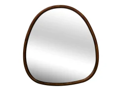 Sweeek Espejo de madera de abeto decorativo de pared, 75cm nogal Color natural oscuro Online