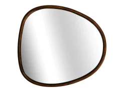 Sweeek Espejo de madera de abeto decorativo de pared, 75cm nogal Color natural oscuro Online