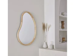 Sweeek Espejo-Espejo de madera de abeto decorativo de pared, 85cm natural Color natural claro