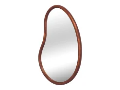 Sweeek Espejo de madera de abeto decorativo de pared, 95cm nogal Color natural oscuro Sale