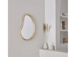 Sweeek Espejo-Espejo de madera de abeto decorativo de pared, 65cm natural Color natural claro