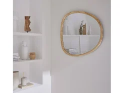 Sweeek Espejo de madera de abeto decorativo de pared, 75cm natural Color natural claro