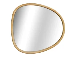 Sweeek Espejo de madera de abeto decorativo de pared, 75cm natural Color natural claro