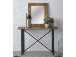 Espejo De Pared|Espejo-Espejo de madera de bloques Marru00f3n