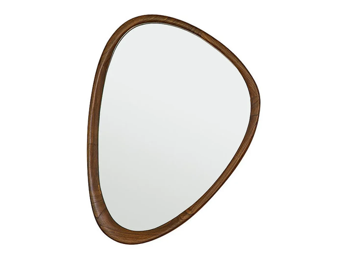 Hot BERAH GETAH Espejo de madera de mindi maciza con acabado nogal 75x60 cm Marru00f3n