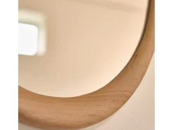 BERAH GETAH Espejo de madera de teca maciza de 75 cm Color natural claro Clearance