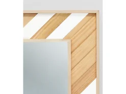 DECOWOOD Espejo de madera maciza en tono natural y blanco de 163x84cm - ZAZOO - Multicolor Hot