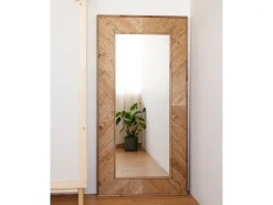 DECOWOOD Espejo De Pared|Espejo-Espejo de madera maciza en tono roble oscuro de 163x84cm - VILLA - Multicolor