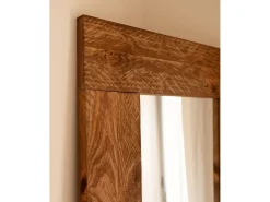DECOWOOD Espejo De Pared|Espejo-Espejo de madera maciza tono roble oscuro de 165x65cm - IZAL - Marru00f3n