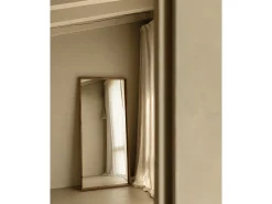 Hot DECOWOOD Espejo de madera maciza tono roble oscuro de 160x60cm - WALLS - Marru00f3n