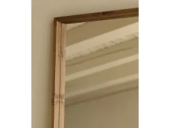 Hot DECOWOOD Espejo de madera maciza tono roble oscuro de 160x60cm - WALLS - Marru00f3n