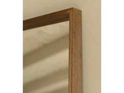 Hot DECOWOOD Espejo de madera maciza tono roble oscuro de 160x60cm - WALLS - Marru00f3n