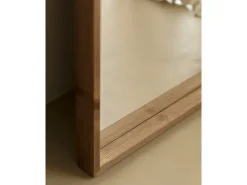 Hot DECOWOOD Espejo de madera maciza tono roble oscuro de 160x60cm - WALLS - Marru00f3n
