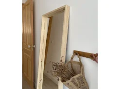 Clearance DECOWOOD Espejo de madera maciza tono natural de 160x60cm - WALLS - Beige