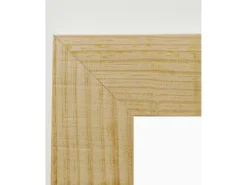 DECOWOOD Espejo De Pared|Espejo-Espejo de madera maciza tono natural de 66x86cm - PINAL - Beige