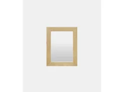 DECOWOOD Espejo De Pared|Espejo-Espejo de madera maciza tono natural de 66x86cm - PINAL - Beige