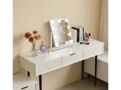 NETTLIFE Lámpara De Mesa-Espejo de maquillaje iluminado Hollywood Mirror - Espejo de tocador con 9 LED, espejo cosmético pequeño con luz giratoria de 3 modos Blanco