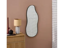 Sweeek Espejo de metal con forma orgánica decorativo de pared Negro Best