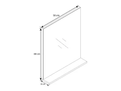 VCM Espejo-Espejo de muebles de baño Landos Blanco / Antracita 0 Multicolor