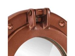 Espejo De Pared|Espejo-Espejo de ojo de buey de pared aluminio y vidrio Ø23 cm ES836402 Marru00f3n