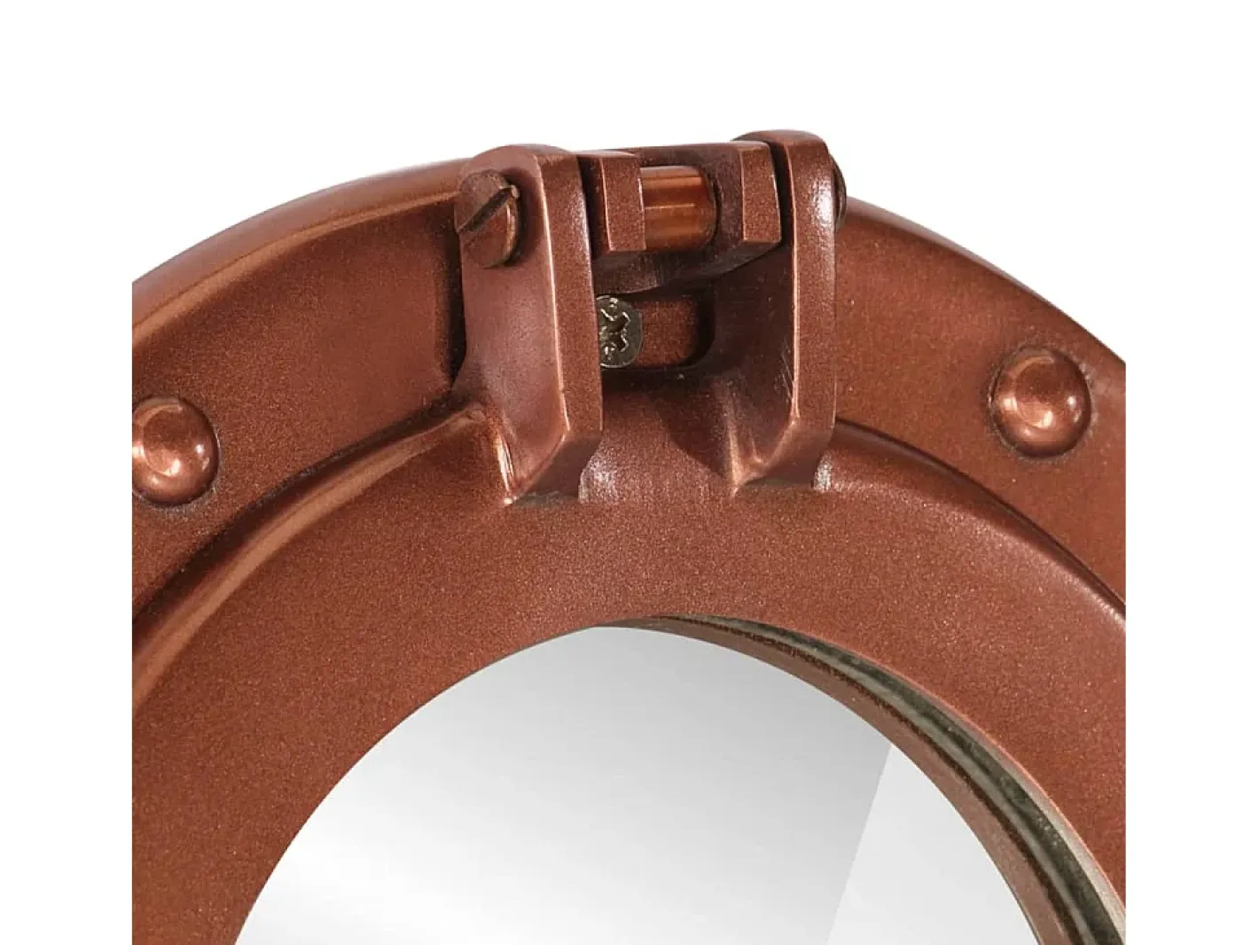 Espejo De Pared|Espejo-Espejo de ojo de buey de pared aluminio y vidrio Ø23 cm ES836402 Marru00f3n