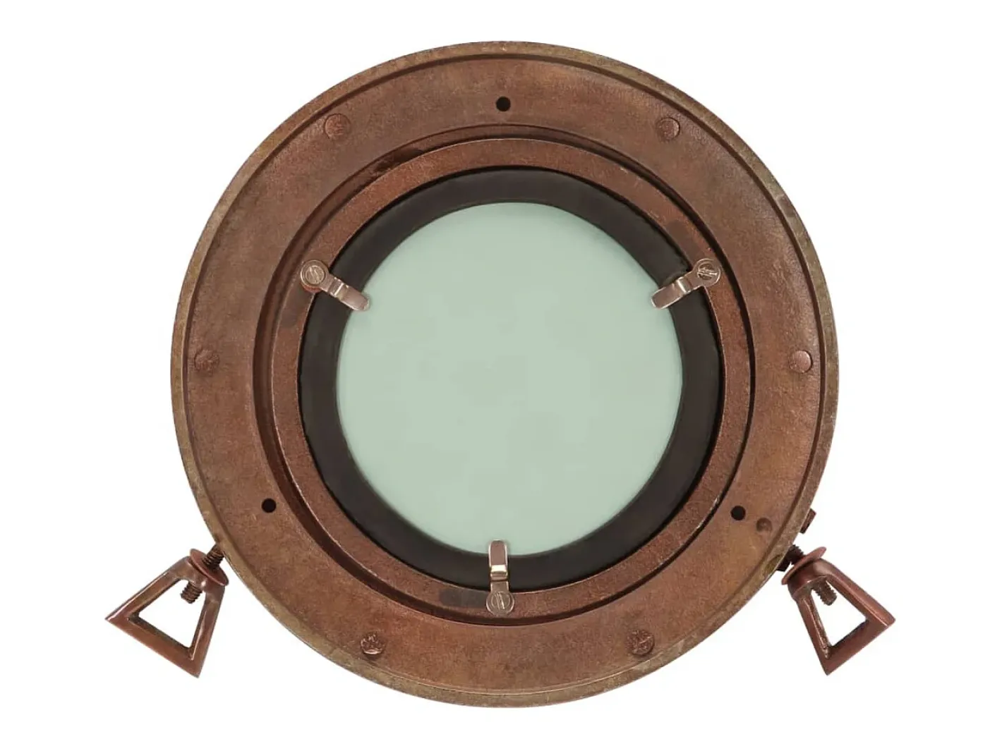Espejo De Pared|Espejo-Espejo de ojo de buey de pared aluminio y vidrio Ø23 cm ES836402 Marru00f3n