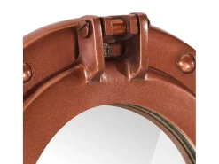 Espejo de ojo de buey de pared aluminio y vidrio Ø30 cm ES348653 Marru00f3n