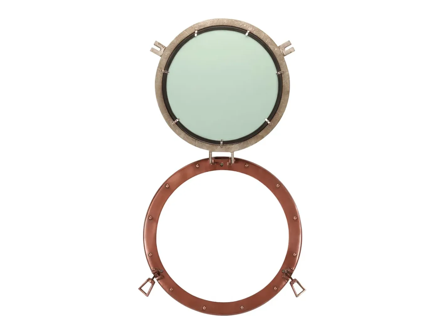 Online Espejo de ojo de buey de pared aluminio y vidrio Ø50 cm ES738147 Marru00f3n