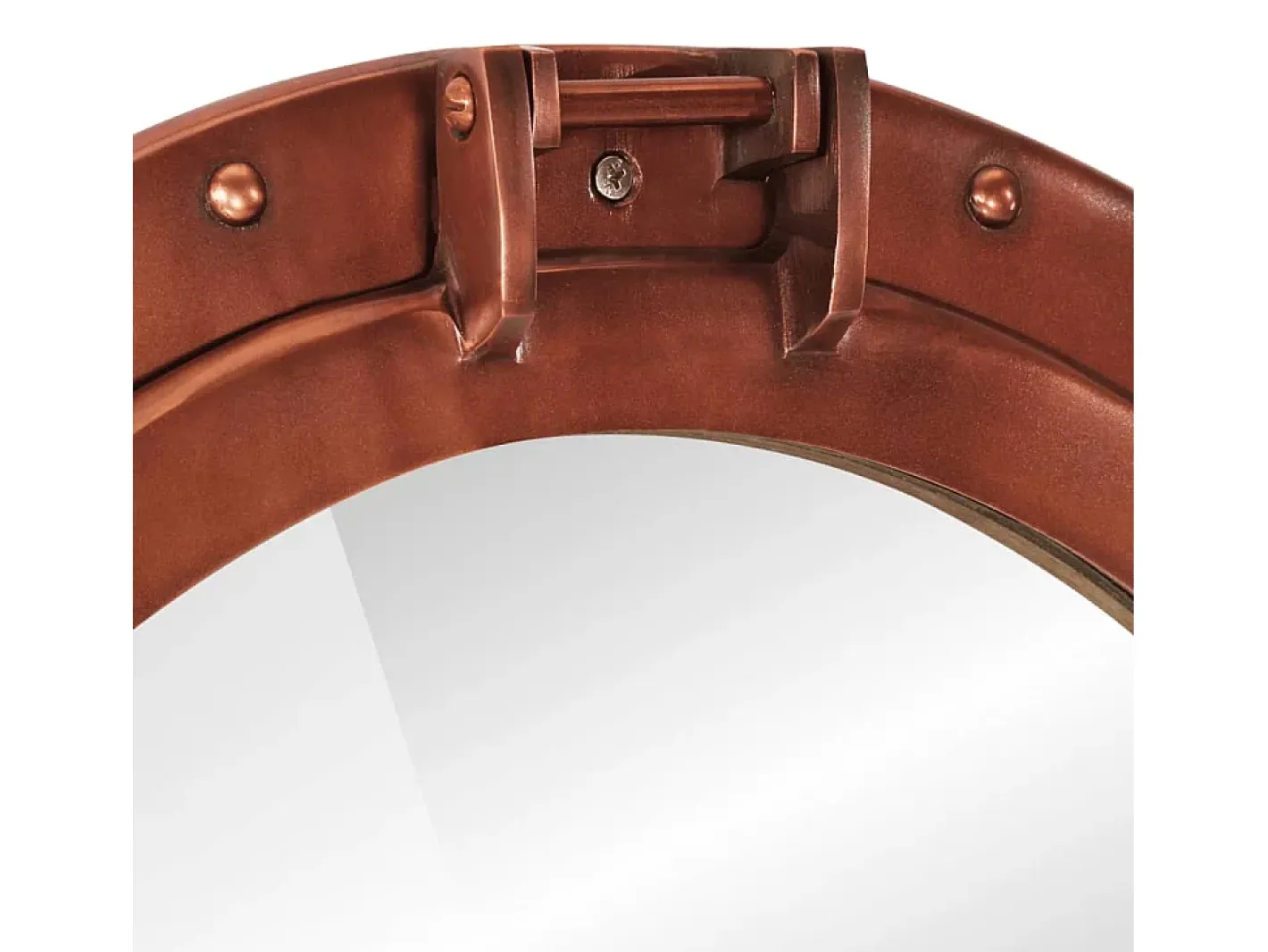 Online Espejo de ojo de buey de pared aluminio y vidrio Ø50 cm ES738147 Marru00f3n