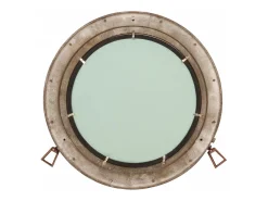 Online Espejo de ojo de buey de pared aluminio y vidrio Ø50 cm ES738147 Marru00f3n