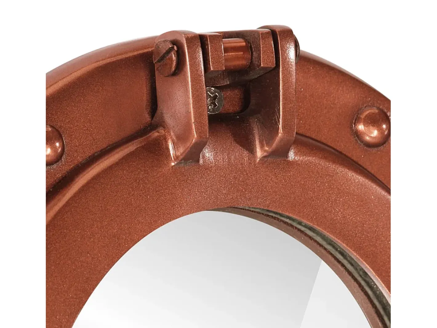 Espejo De Pared|Espejo-Espejo de ojo de buey de pared aluminio y vidrio Ø38 cm ES332883 Marru00f3n