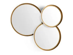 Les Tendances Espejo de pared Alma de metal blanco y Dorado Clearance