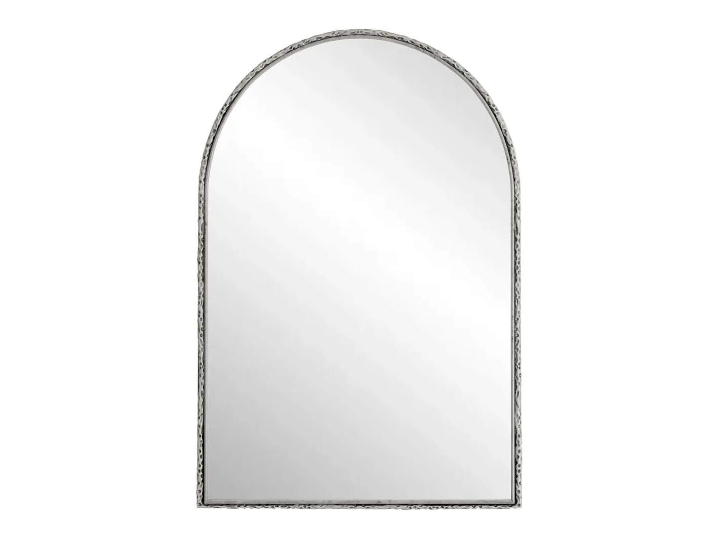 Espejo de pared arqueado con marco de hierro y cristal, color (65 x 2,5 x 91 cm) Plateado Clearance