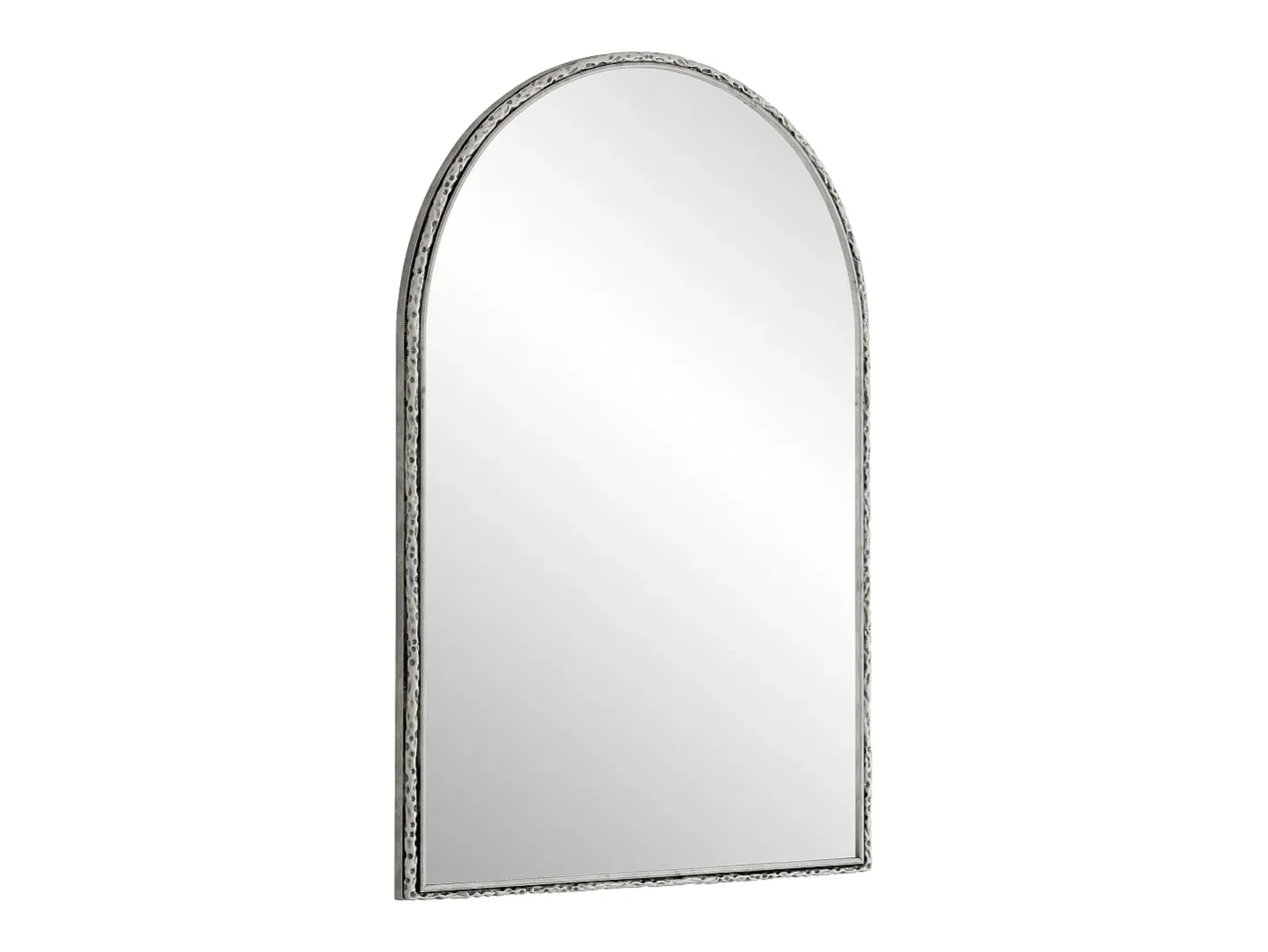 Espejo de pared arqueado con marco de hierro y cristal, color (65 x 2,5 x 91 cm) Plateado Clearance