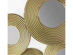Les Tendances Espejo De Pared|Espejo-Espejo de pared art déco de metal KINSKY - L 86 x H 68 cm Dorado