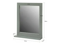 Sobuy Espejo-Espejo de Pared con 1 Estante Espejo de baño Color Oscuro FRG129-SG ES Gris